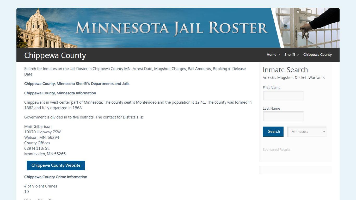 Chippewa County | Jail Roster Search - MinnesotaJailRoster.com